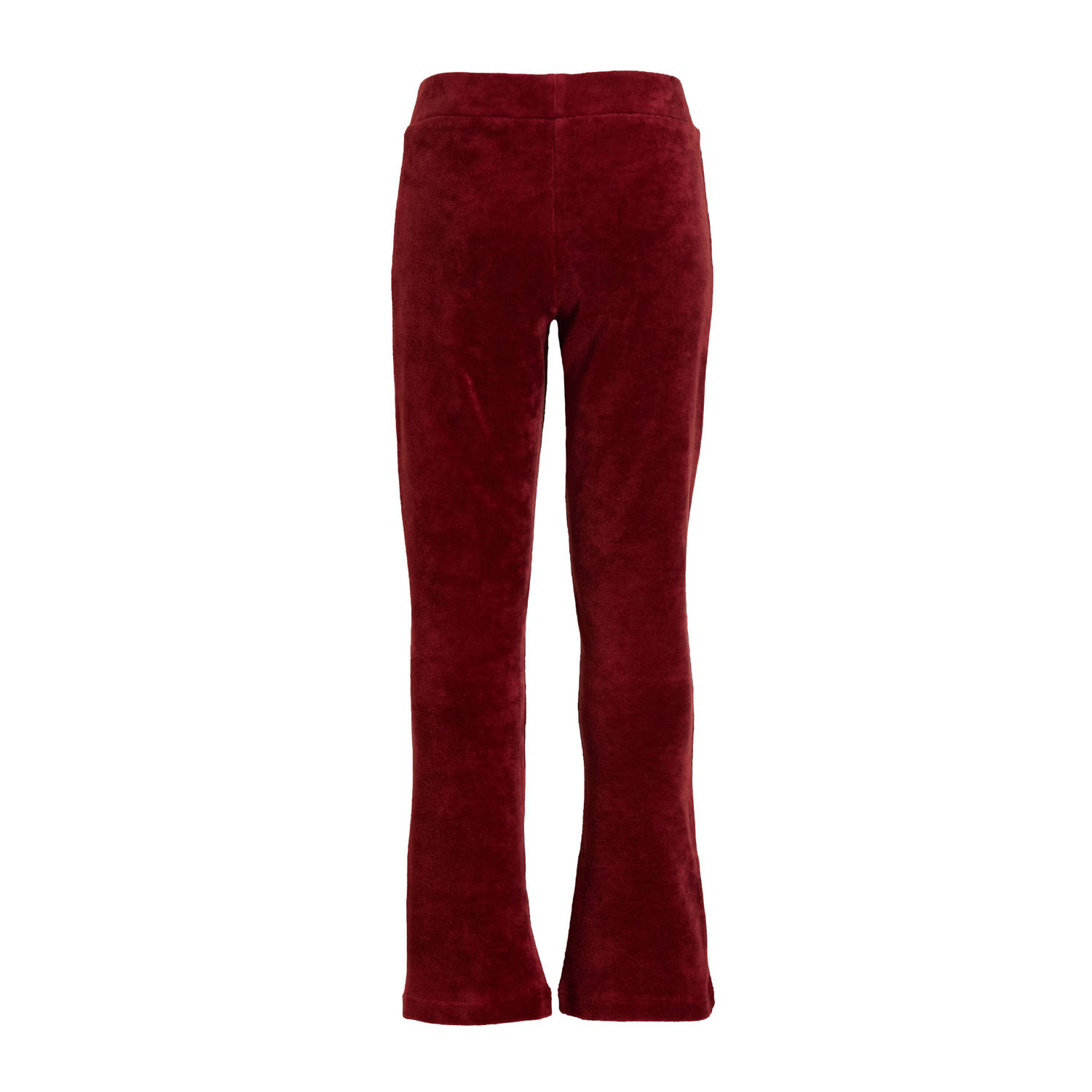 anytime velour flared legging burgundy