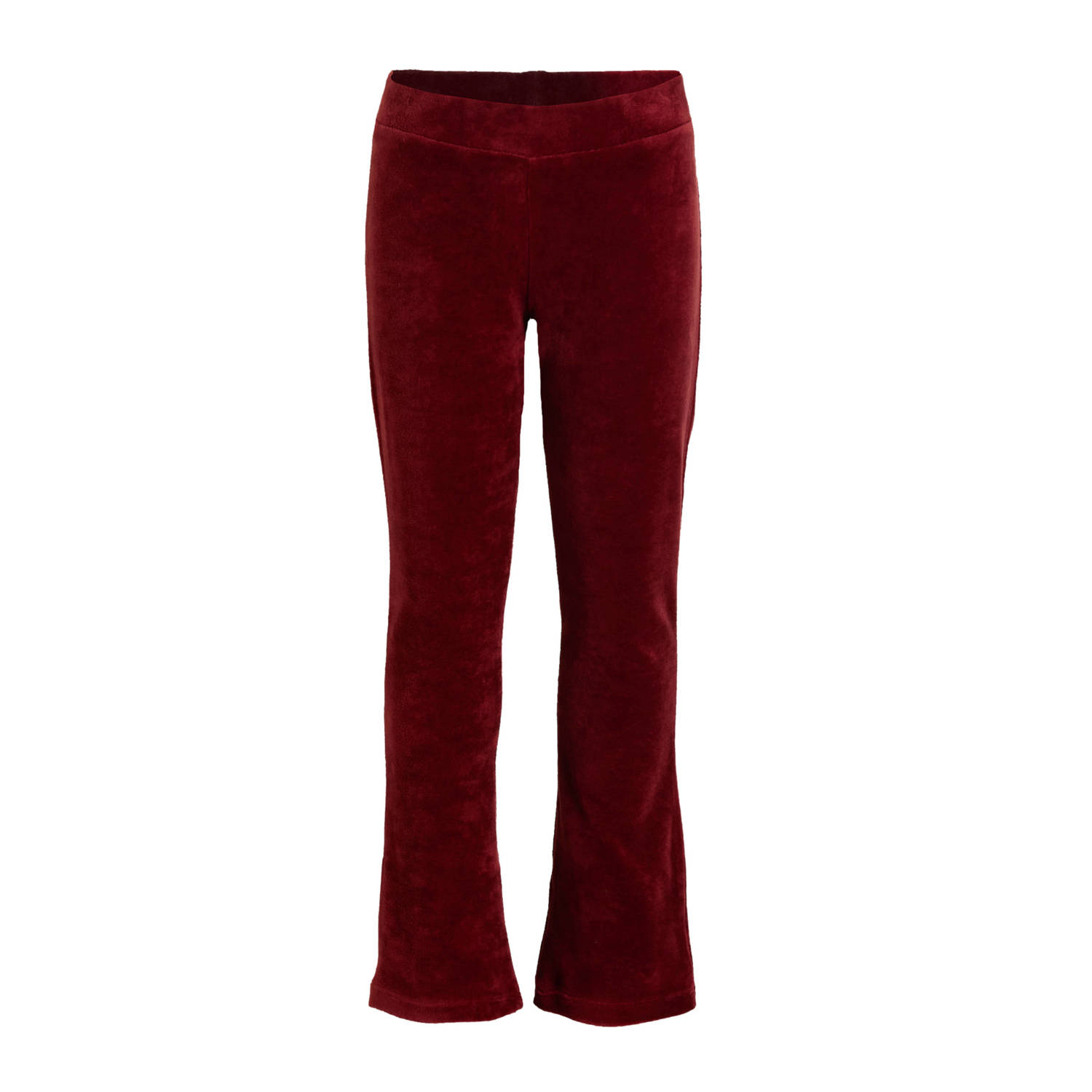 Anytime velour flared legging burgundy