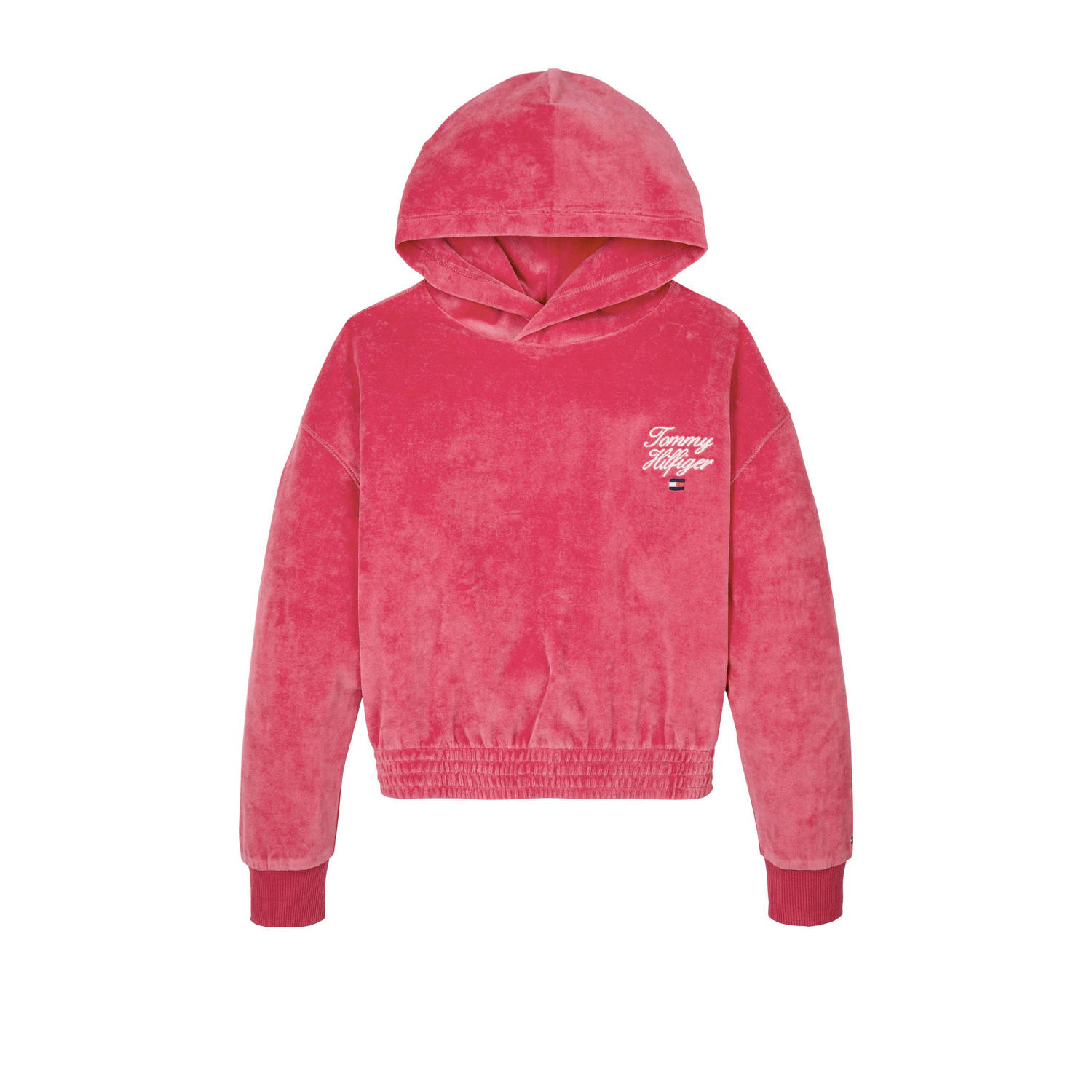 Tommy Hilfiger velours; hoodie roze Trui Logo 104