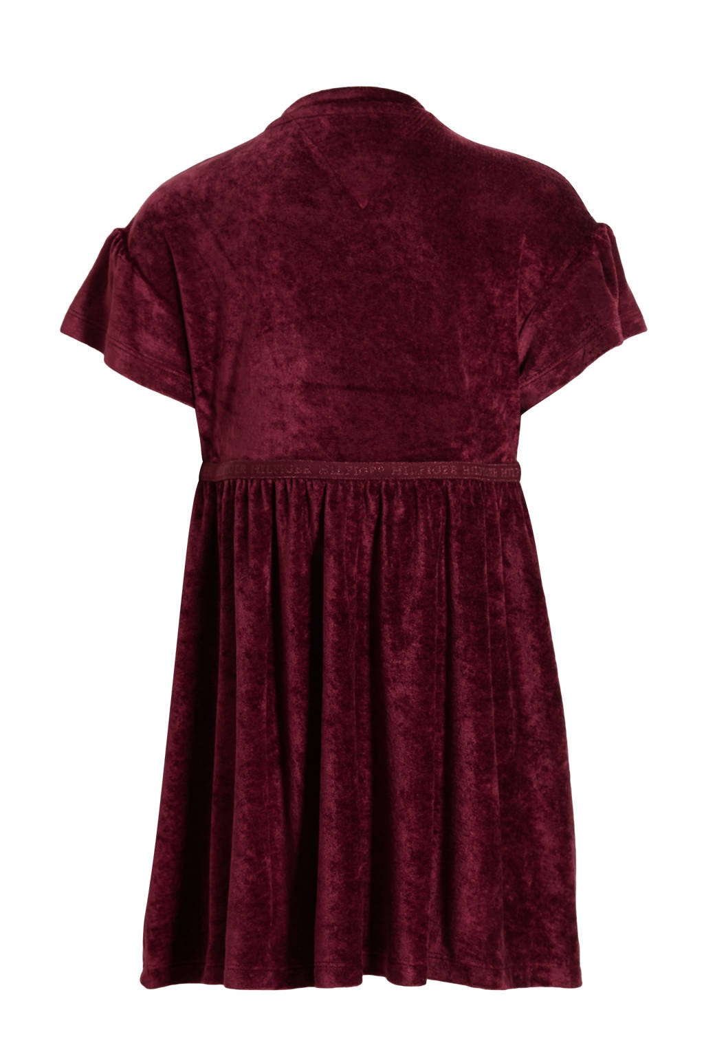 Tommy Hilfiger fluwelen jurk donkerrood wehkamp