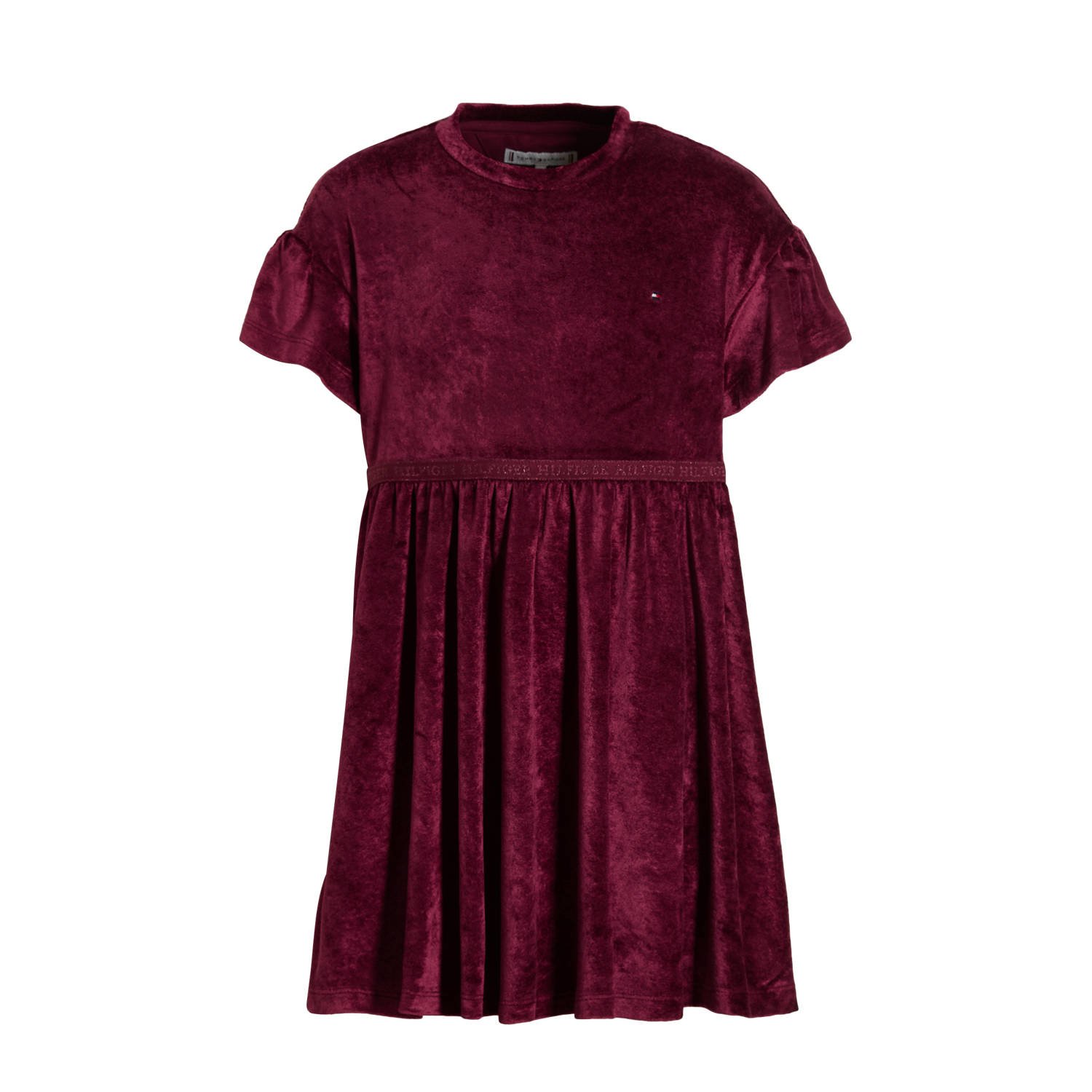 Tommy Hilfiger fluwelen jurk donkerrood