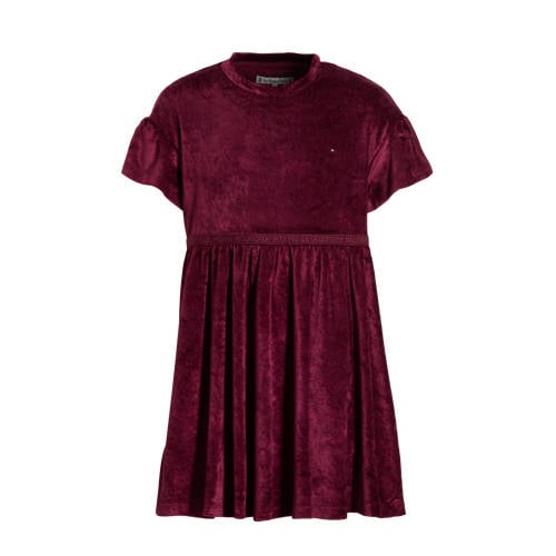 Tommy Hilfiger fluwelen jurk donkerrood afbeelding