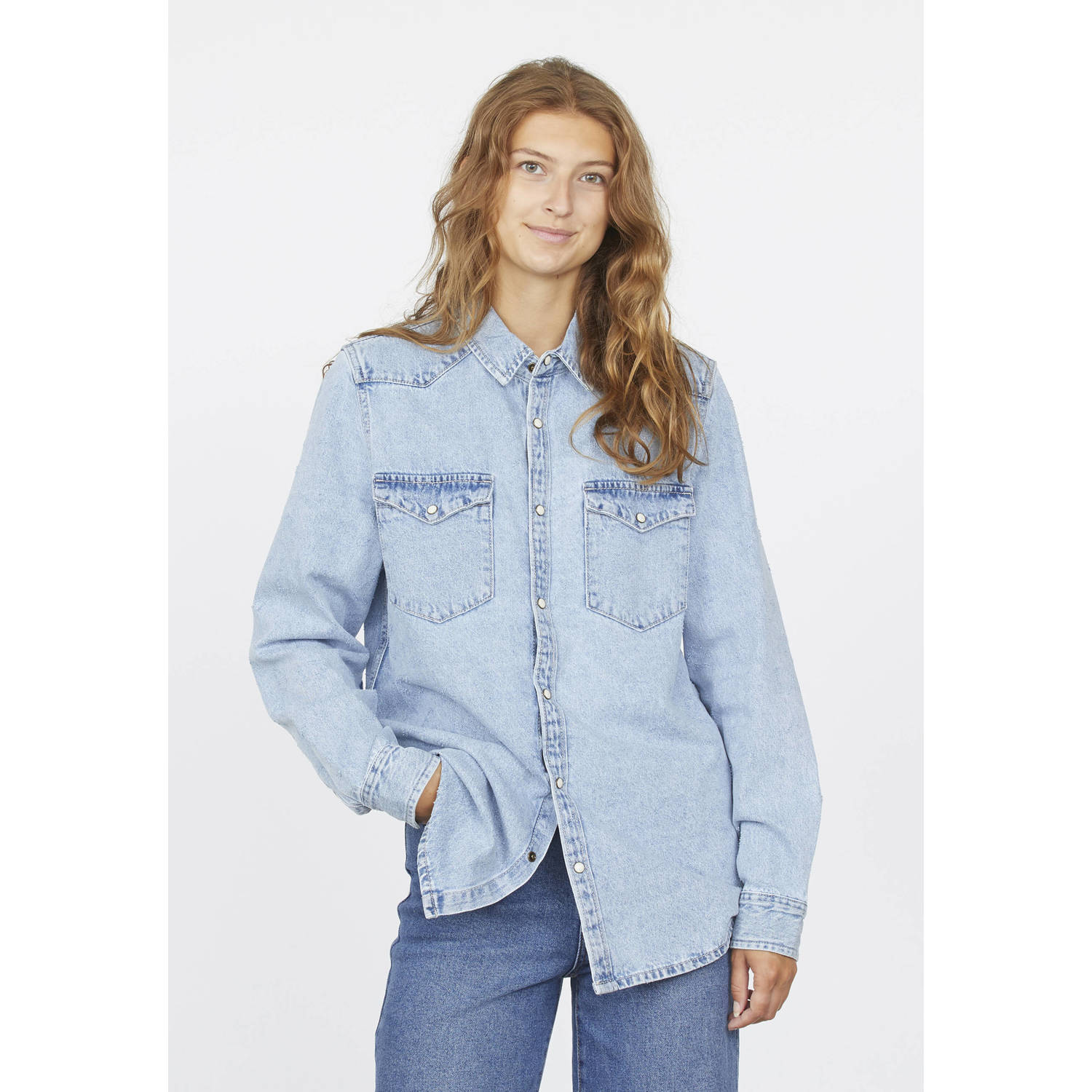 SisterS Point blouse light blue denim
