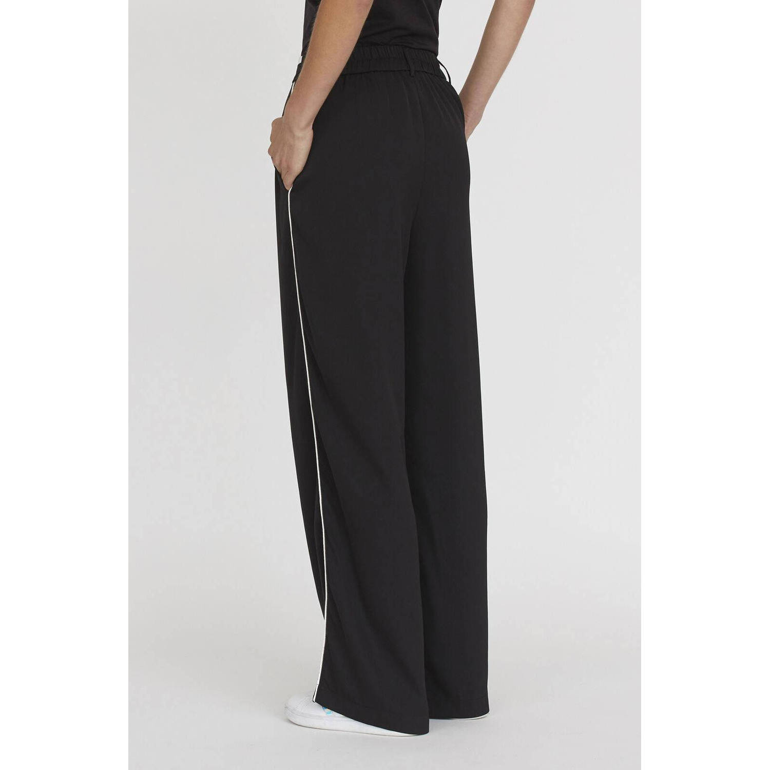SisterS Point high waist straight fit broek zwart wit