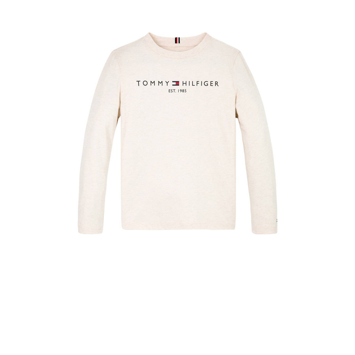 Tommy Hilfiger longsleeve U ESSENTIAL met logo Wit Katoen Ronde hals 152