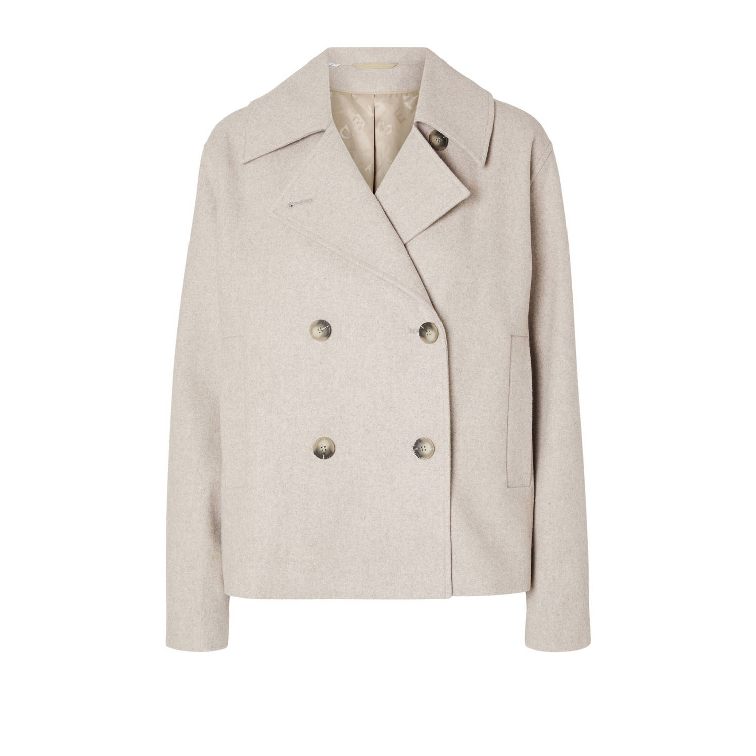 SELECTED FEMME Dames Jassen Slfalma Short Wool Jacket Zand