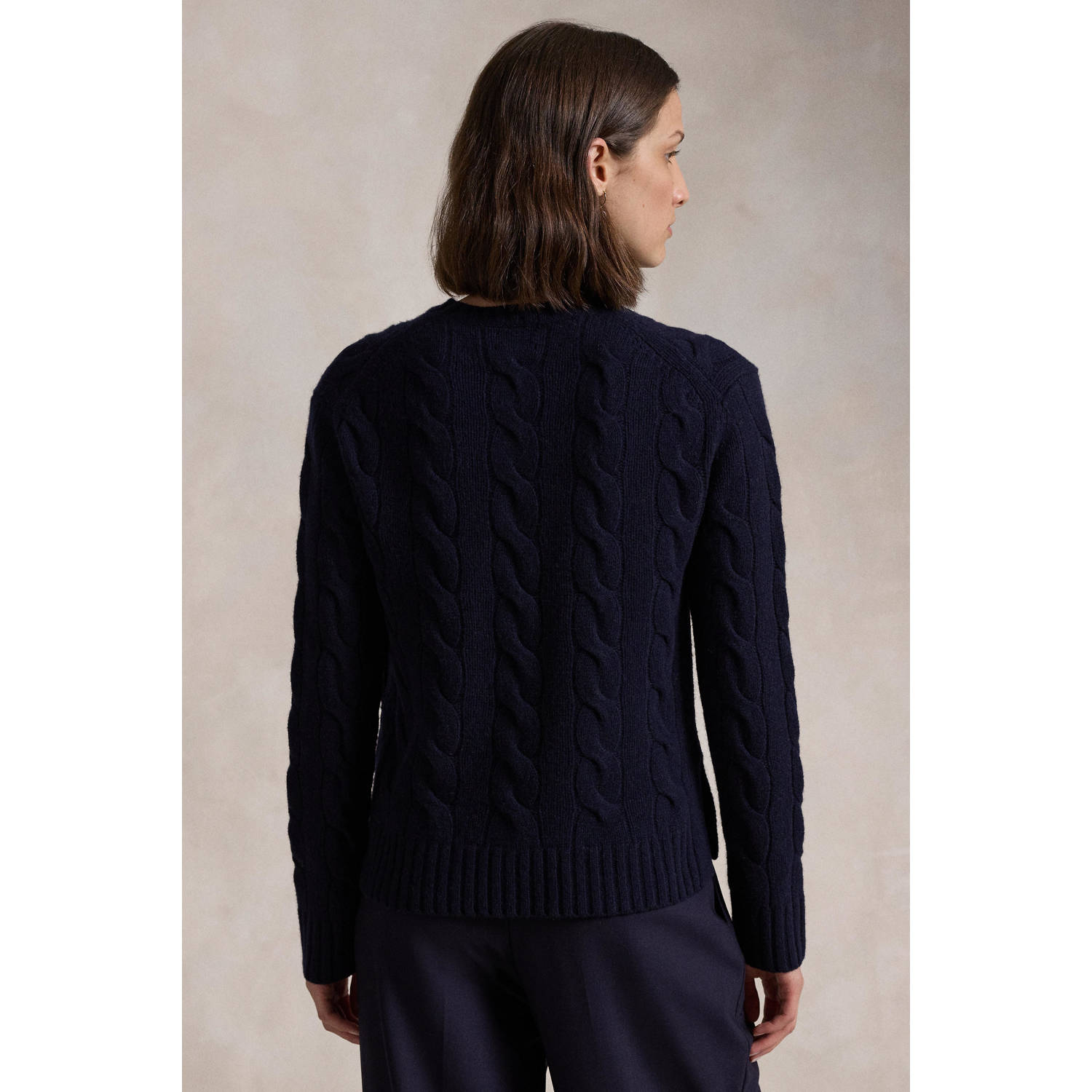 POLO Ralph Lauren wol gebreide trui donkerblauw