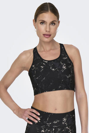 level 3 reversible sportbh ONPSPACE-2 LIFE zwart/wit