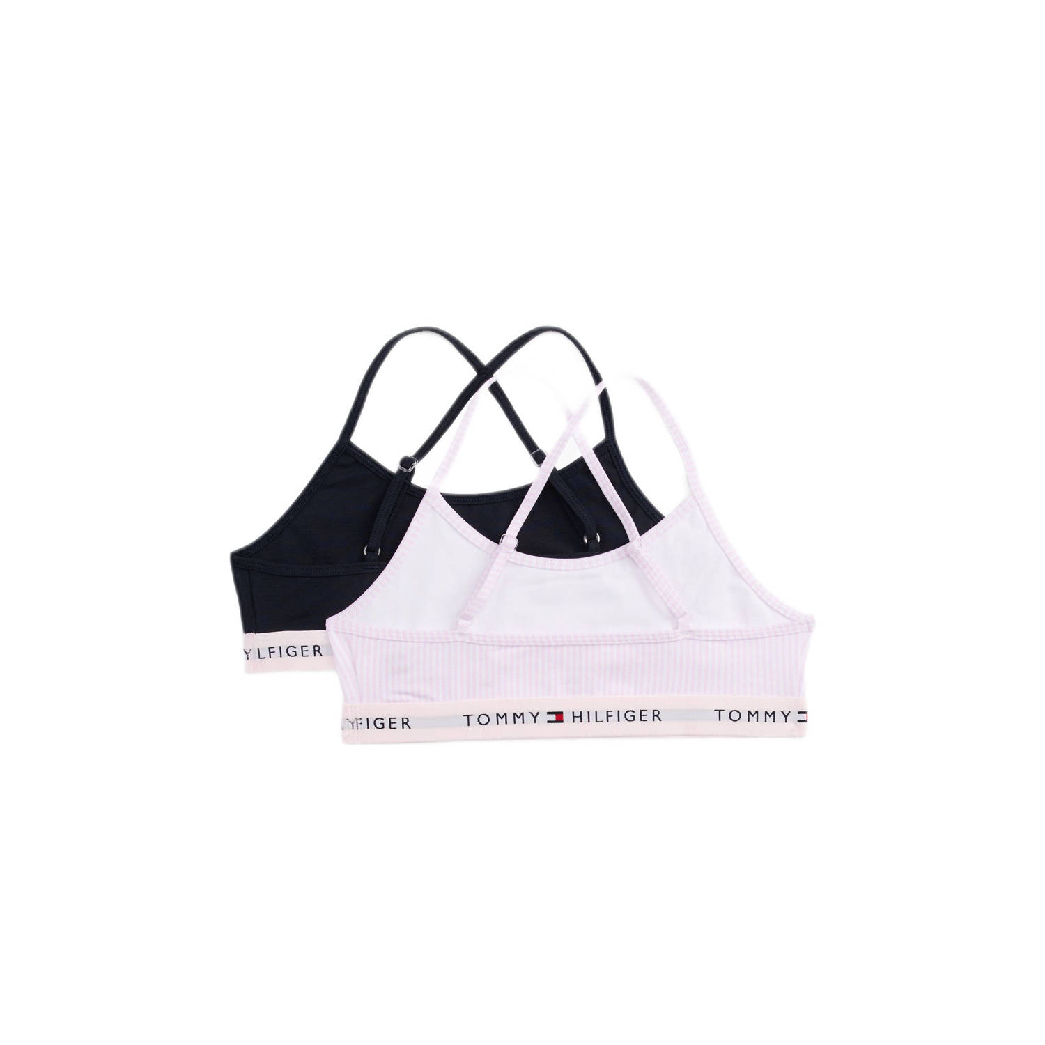 Tommy Hilfiger BH top set van 2 lichtroze wit zwart