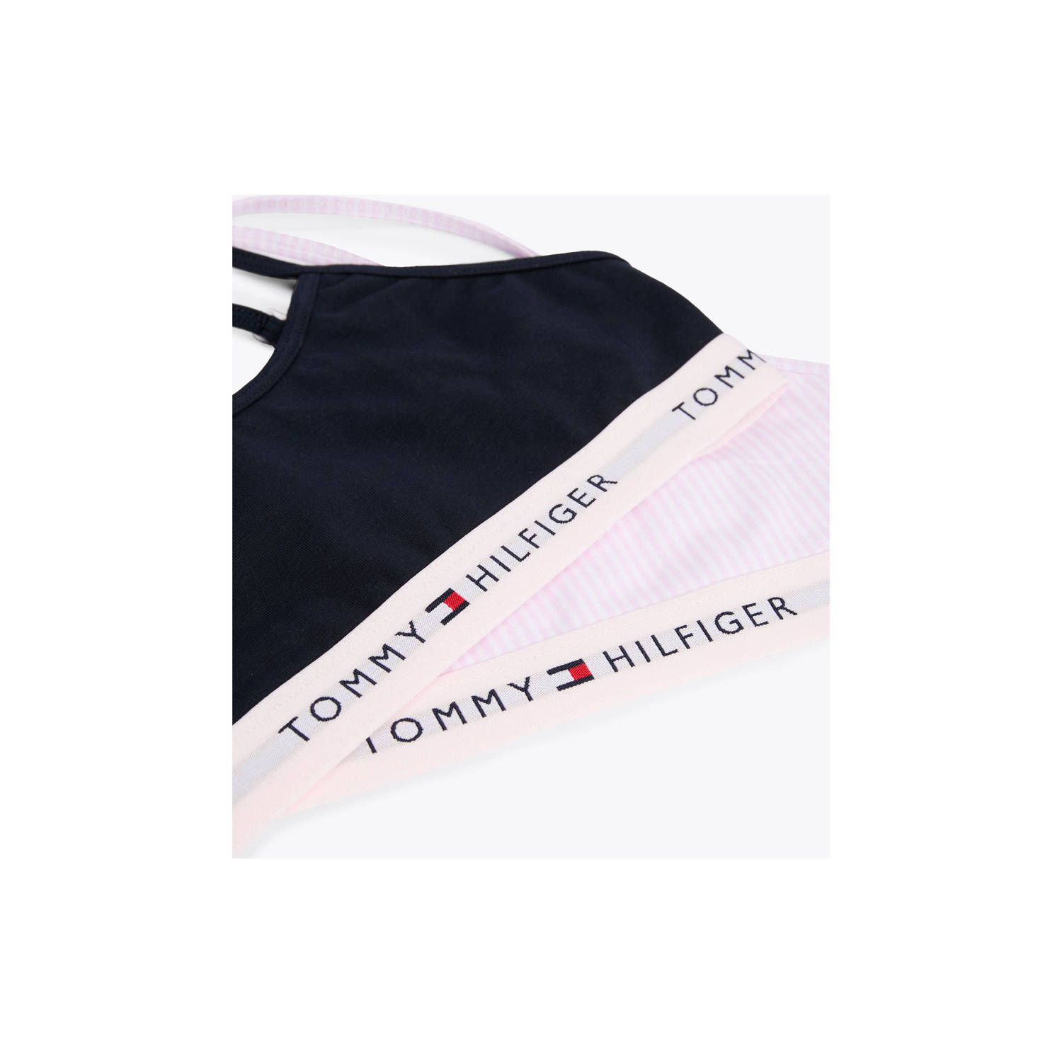 Tommy Hilfiger BH top set van 2 lichtroze wit zwart