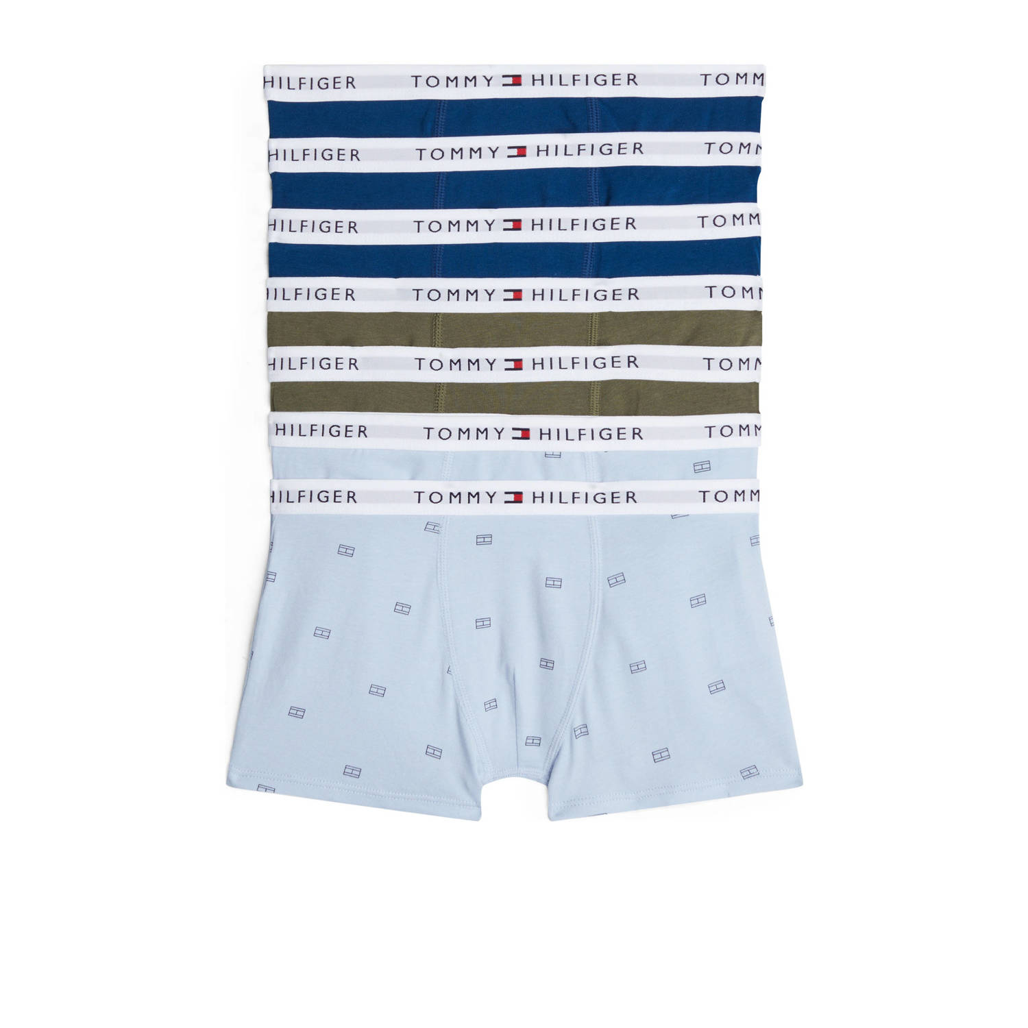 Tommy Hilfiger boxershort set van 7 blauw olijfgroen