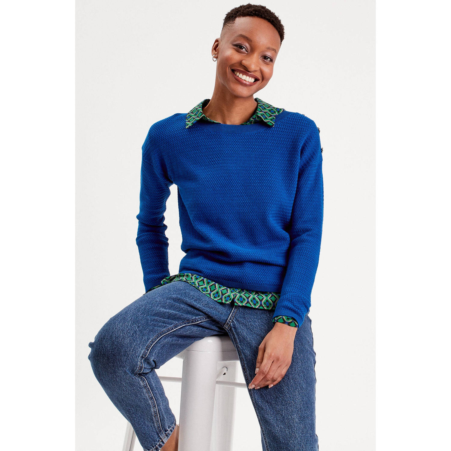 Cache trui blauw