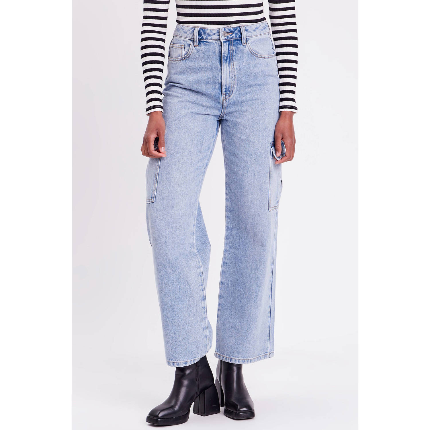 Cache cropped high waist cropped jeans light blue