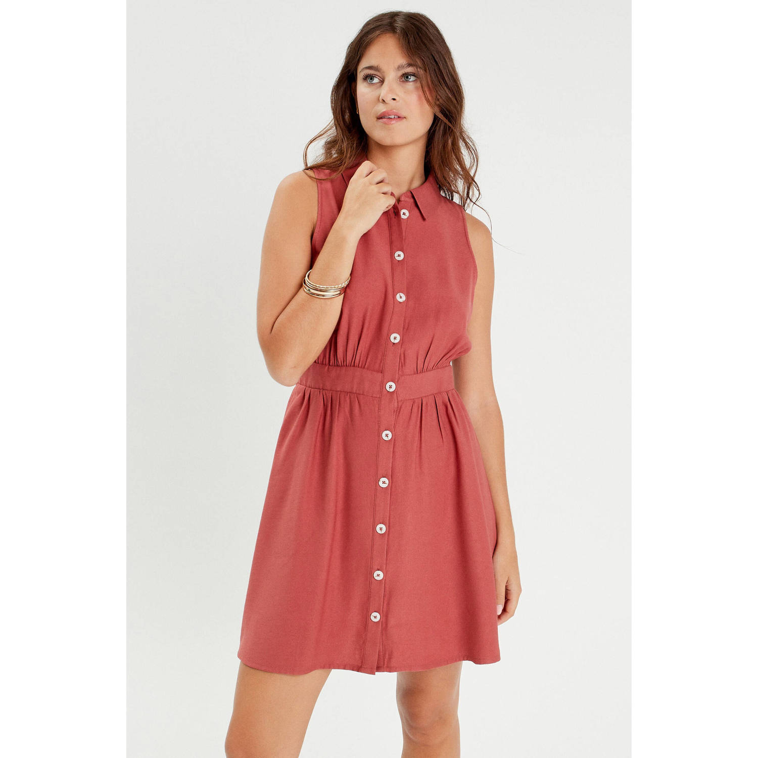 Cache blousejurk brique