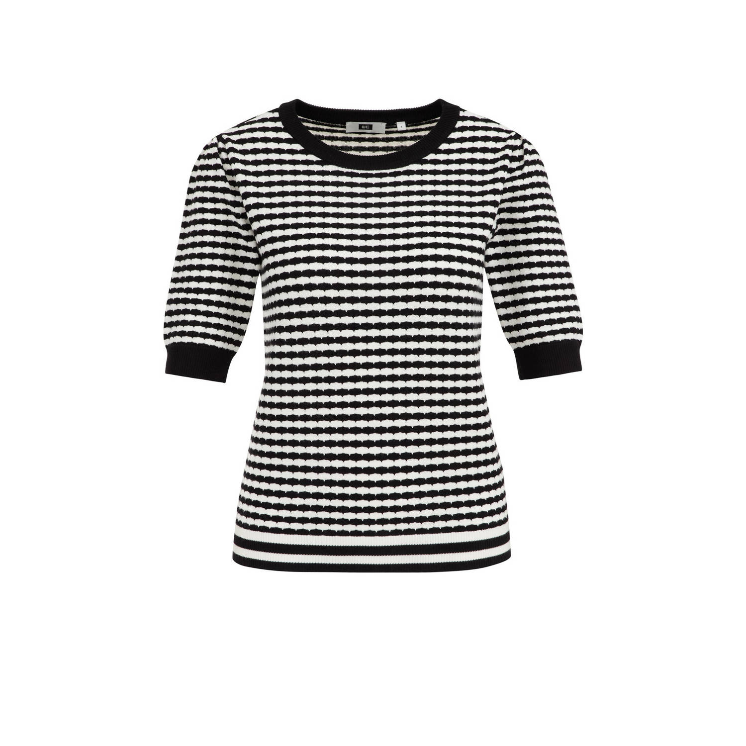 WE Fashion gestreepte gebreide top zwart wit