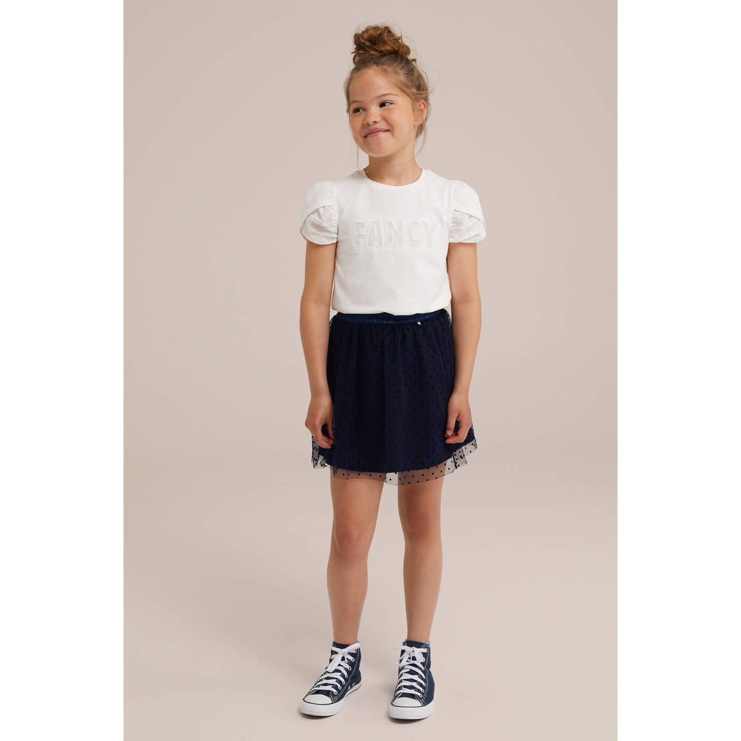 WE Fashion a-lijn rok donkerblauw