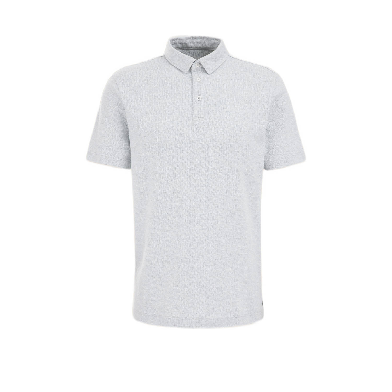 WE Fashion slim fit polo met jacquard lichtblauw