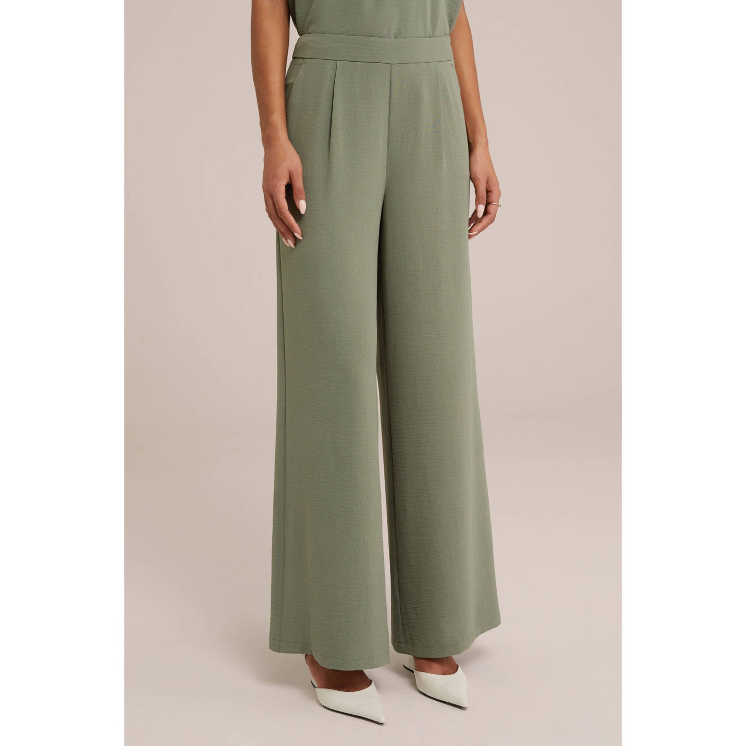 WE Fashion wide leg pantalon mintgroen