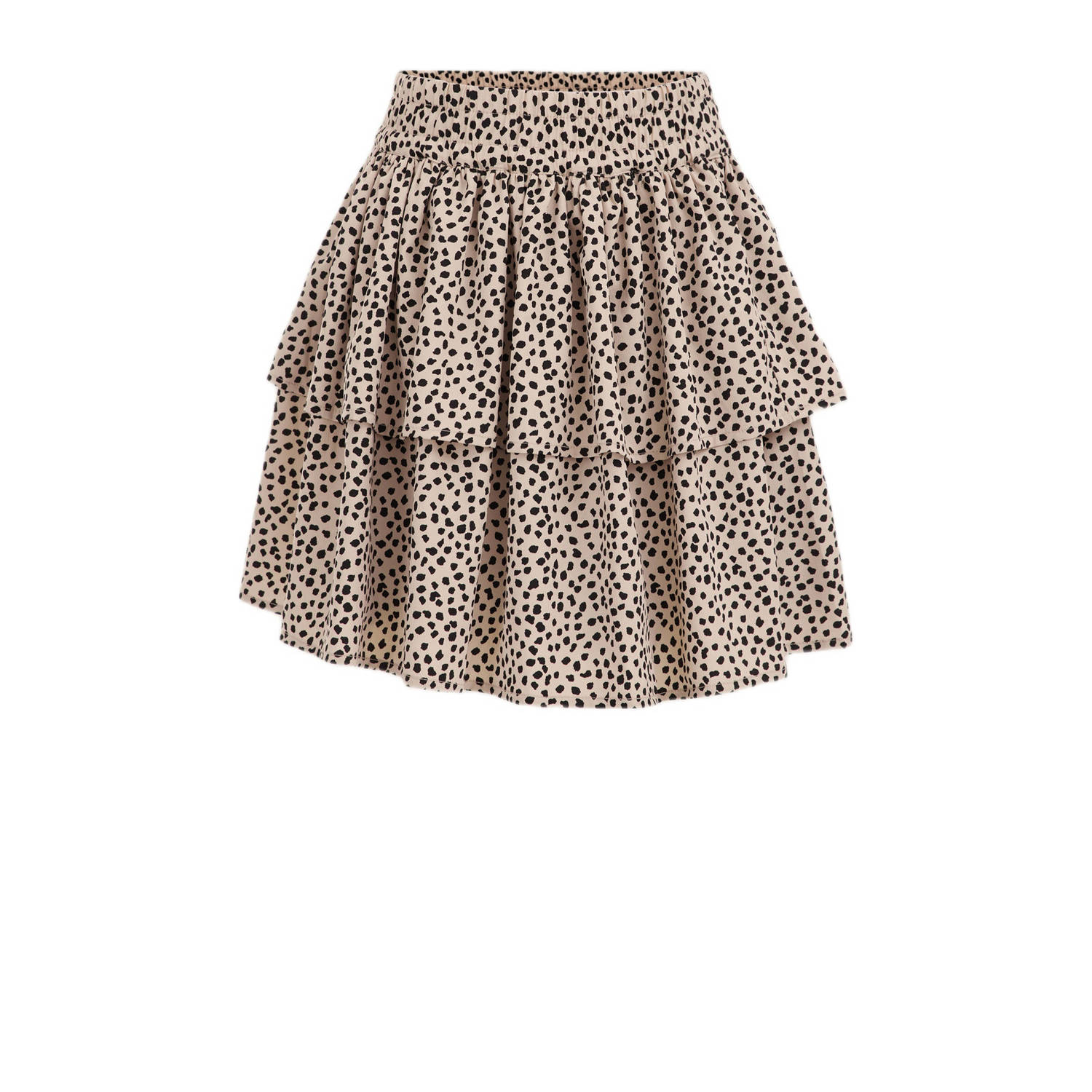 WE Fashion strokenrok zand Beige Meisjes Polyester All over print 110 116