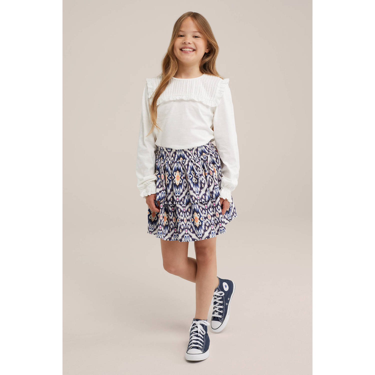 WE Fashion strokenrok blauw