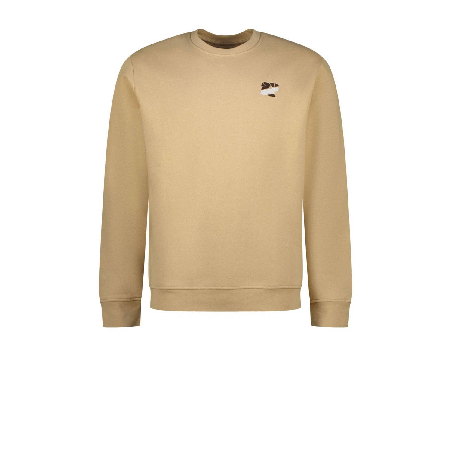 Raizzed sweater Napels met logo beige