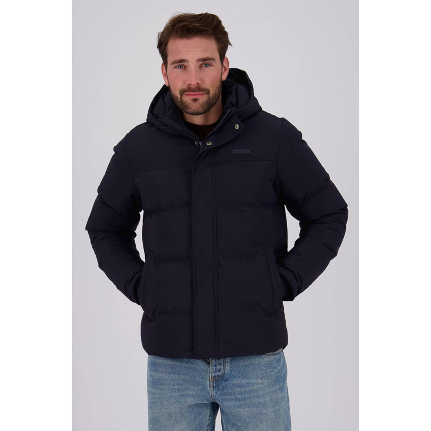Raizzed gewatteerde winterjas donkerblauw