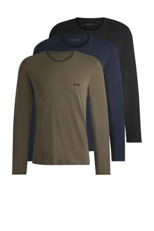 ondershirt (set van 3) olijfgroen/donkerblauw/zwart