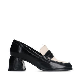 lakleren pumps zwart/wit