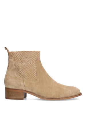 suède enkellaarzen beige