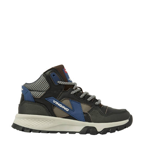 Vingino leren sneakers blauw/zwart afbeelding