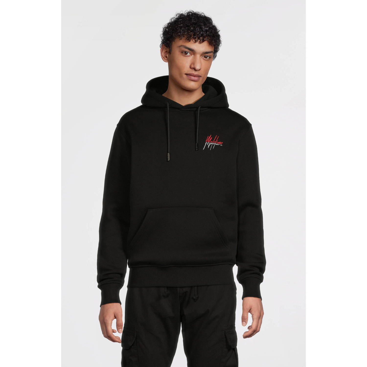 Malelions hoodie met backprint zwart