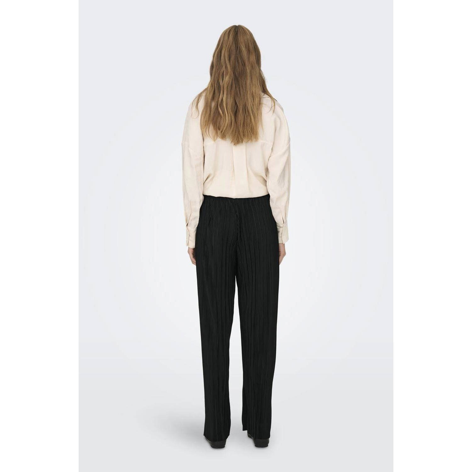 ONLY wide leg broek ONLRAVENNA zwart