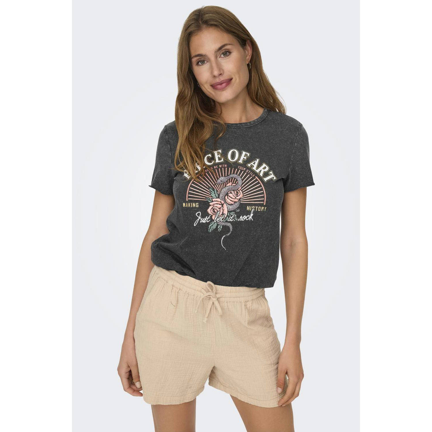 ONLY T-shirt ONLLUCY met printopdruk