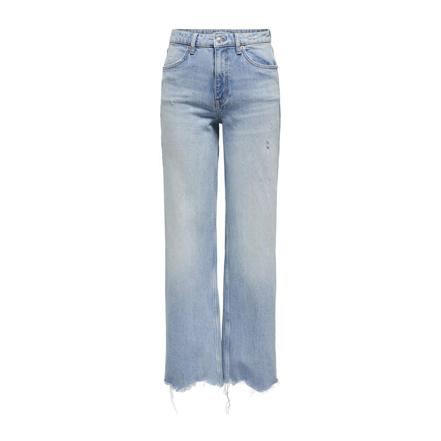 ONLY high waist wide leg jeans ONLJUICY light blue denim