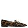 Manfield suède loafers met panterprint beige