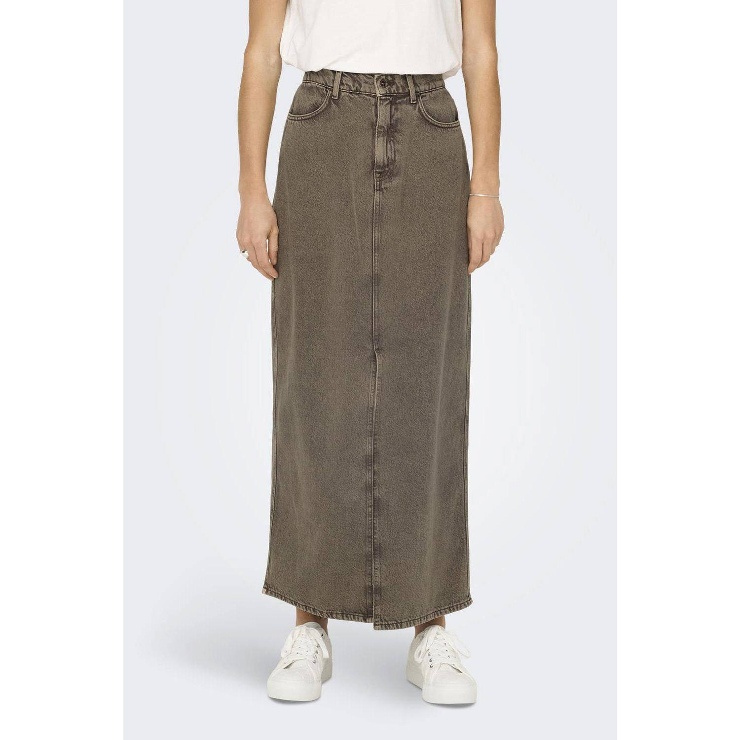 ONLY spijkerrok zwart bruin denim