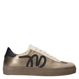leren sneakers goud