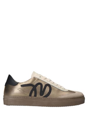 leren sneakers goud