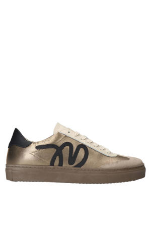 leren sneakers goud