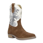 thumbnail: Hip   cowboylaarzen cognac/wit/zilver