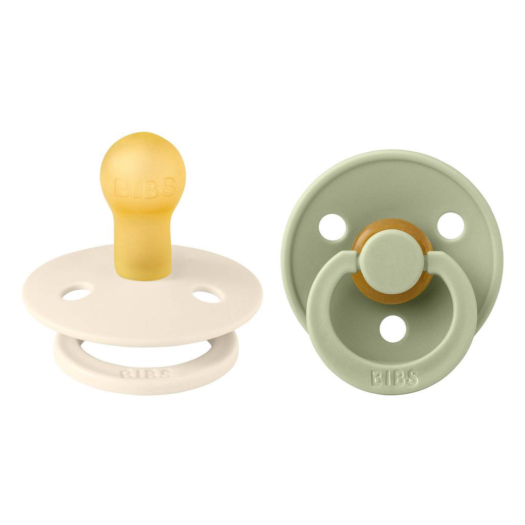 BIBS Colour fopspeen - maat 1 - Ivory / Sage (2 stuks)