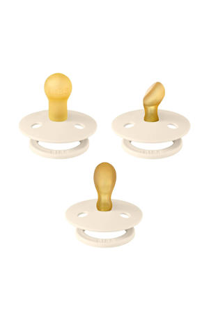 Try-it Kit fopspeen  (anatomisch , symmetrisch en rond)  - maat 1 - Ivory (3 stuks)