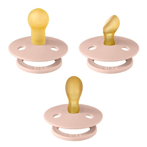 BIBS Colour Try-it Kit fopspeen (anatomisch , symmetrisch en rond) - maat 1 - Blush (3 stuks) afbeelding