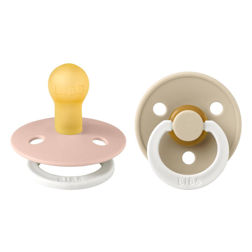 BIBS Colour fopspeen - maat 1 - Glow in the dark Blush / Vanilla ( 2 stuks)