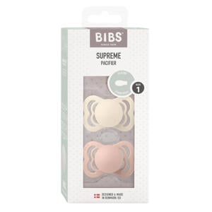 fopspeen - maat 1 - Ivory  / Blush (2 stuks)