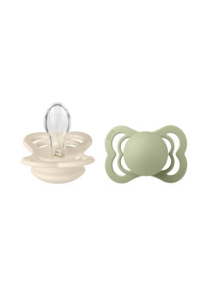 fopspeen - maat 1 - Ivory / Sage (2 stuks)