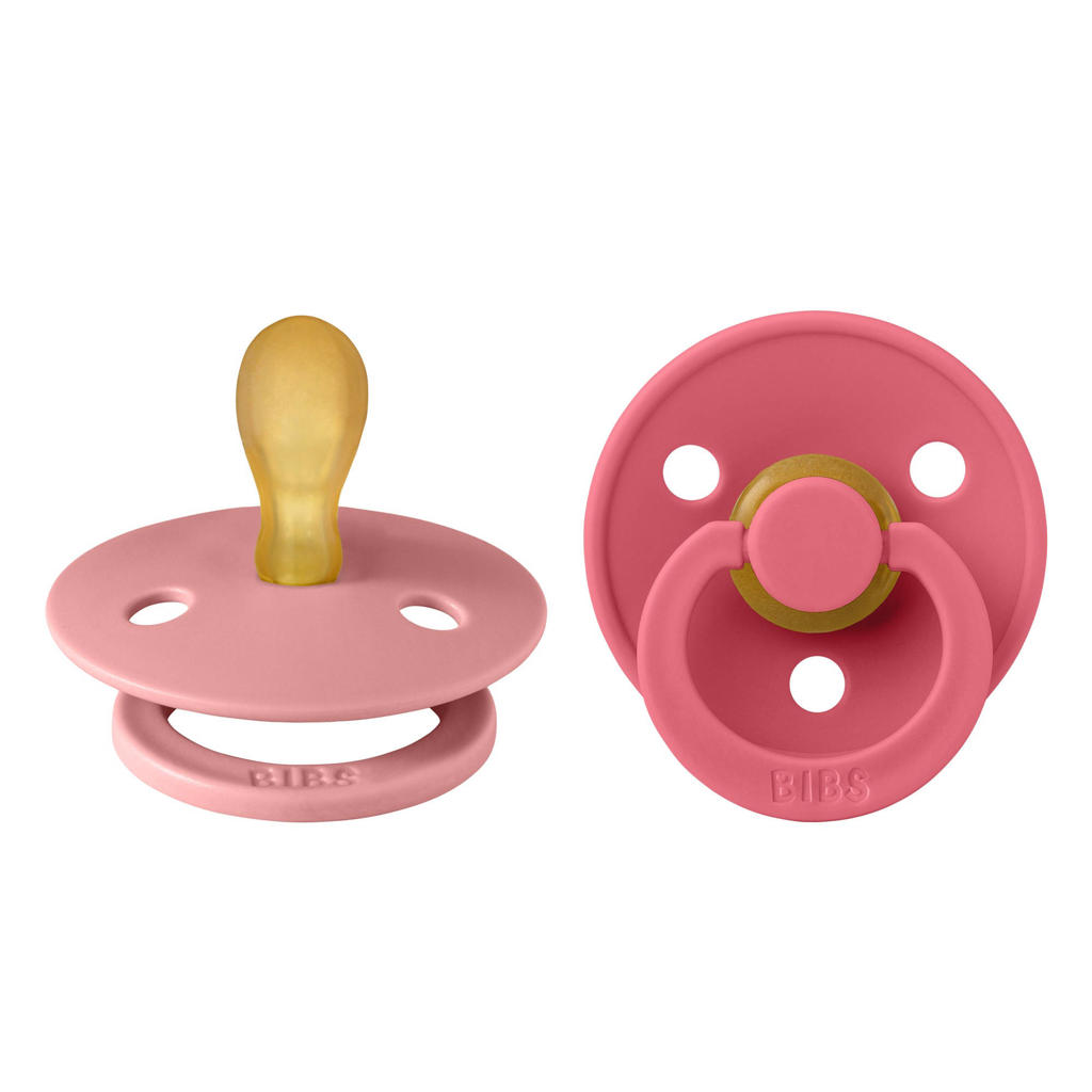 BIBS Colour fopspeen - maat 1 - Dusty Pink / Coral (2 stuks)