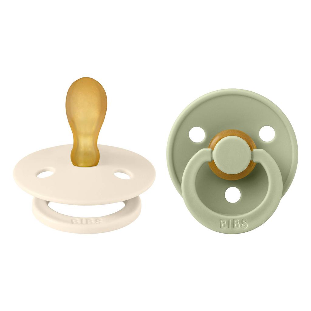 BIBS Colour fopspeen - maat 2 - Ivory / Sage (2 stuks)