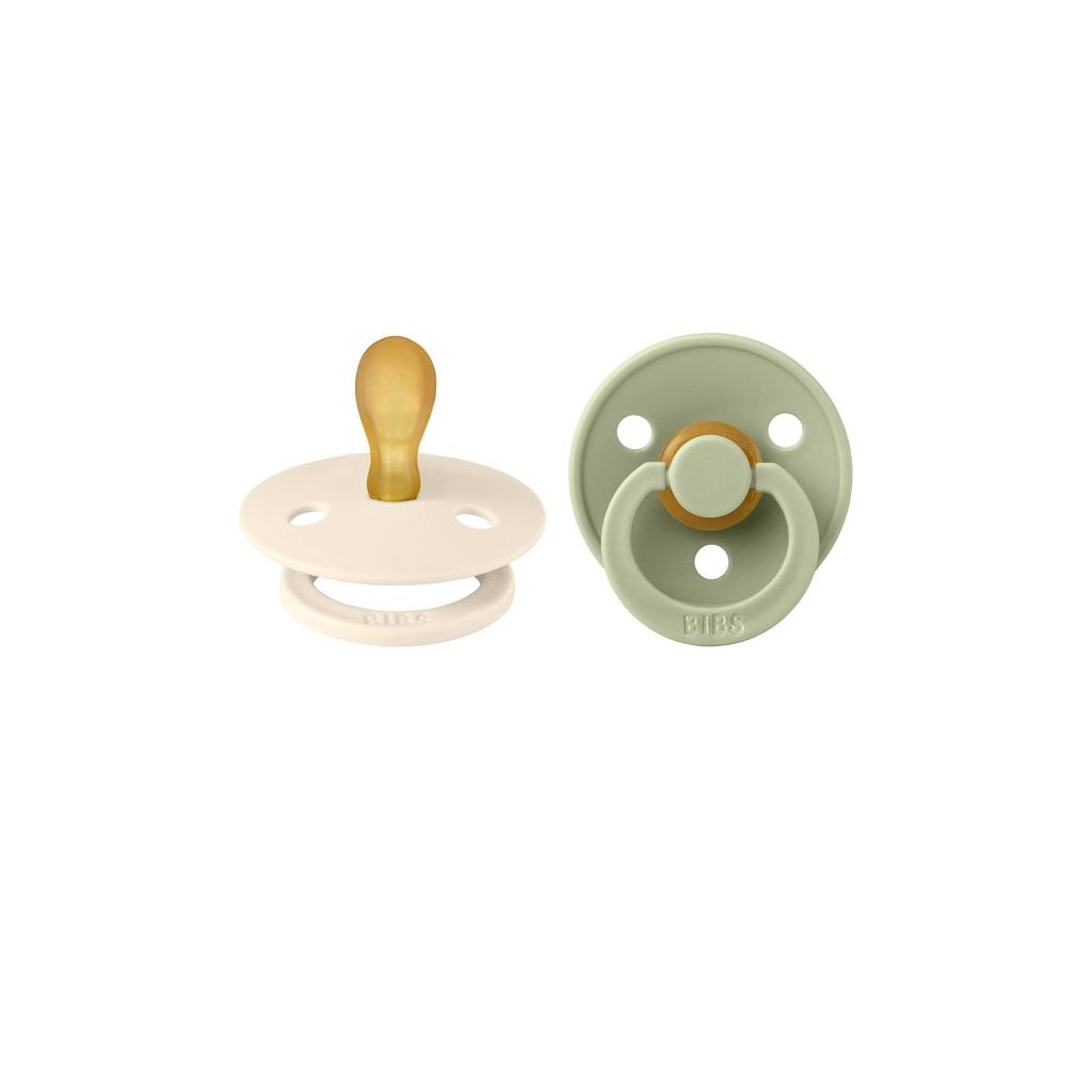 BIBS Colour fopspeen - maat 1 - Ivory / Sage (2 stuks)