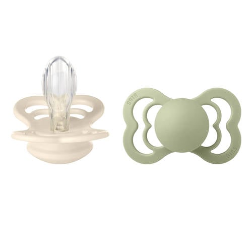 BIBS Supreme fopspeen - maat 2 - Ivory / Sage (2 stuks) afbeelding